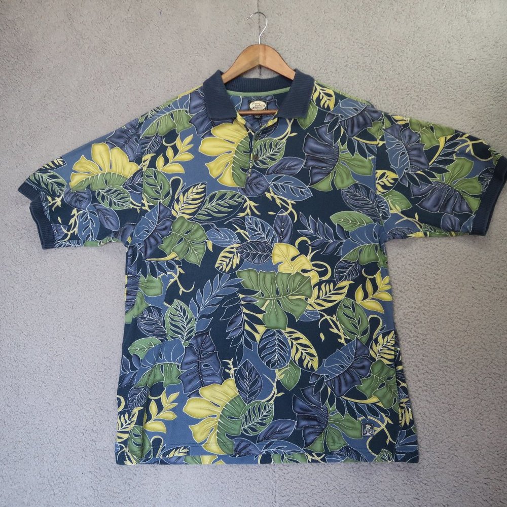 Tommy Bahama 100% Cotton Floral Casual Polo Golf T-Shirt